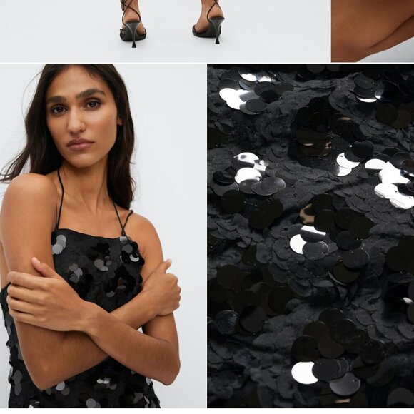 MANGO Sequined halter neck dress Size M  NEW WITH TAG! - Picture 6 of 6